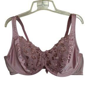 Breezies Lace Eclipse Underwire Support Bra 46C 3 Hook Closure Padded Strap